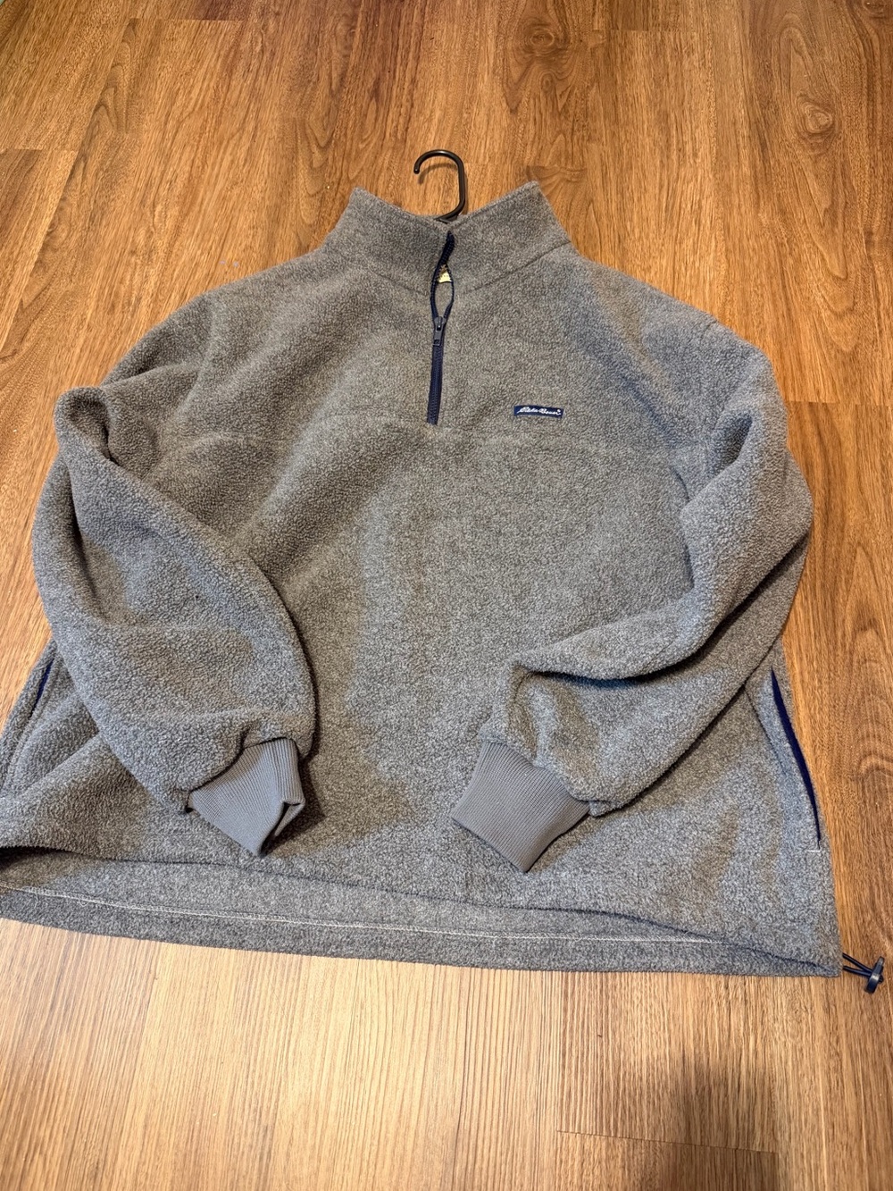 Eddie Bauer Gray Half-Zip Fleece Pullover